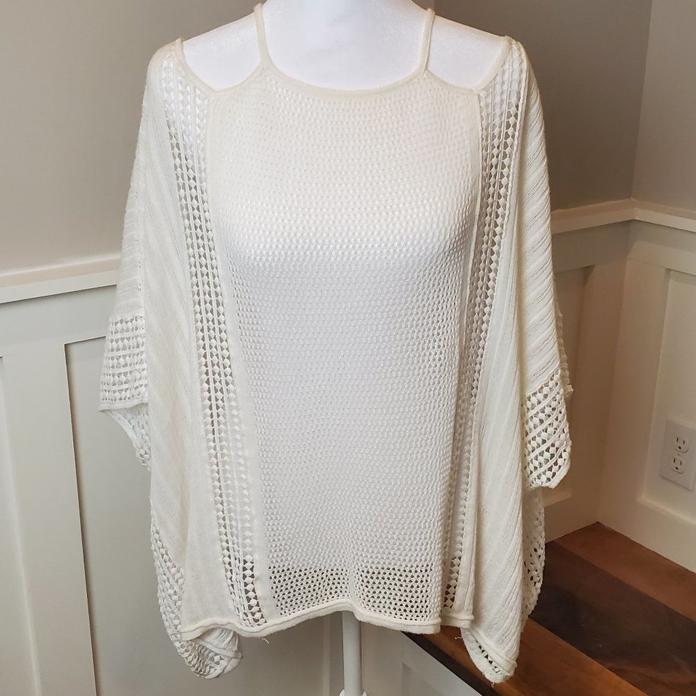 Free People White Crochet Top Size L